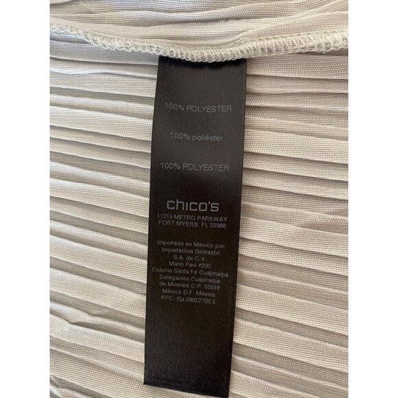 Chico's Travelers Chevron Pleated Jacket, Seagull Gray Women's Size 2 (L) - Picture 11 of 12